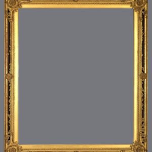 A gold frame with a gray background.