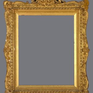 A gold frame with a gray background