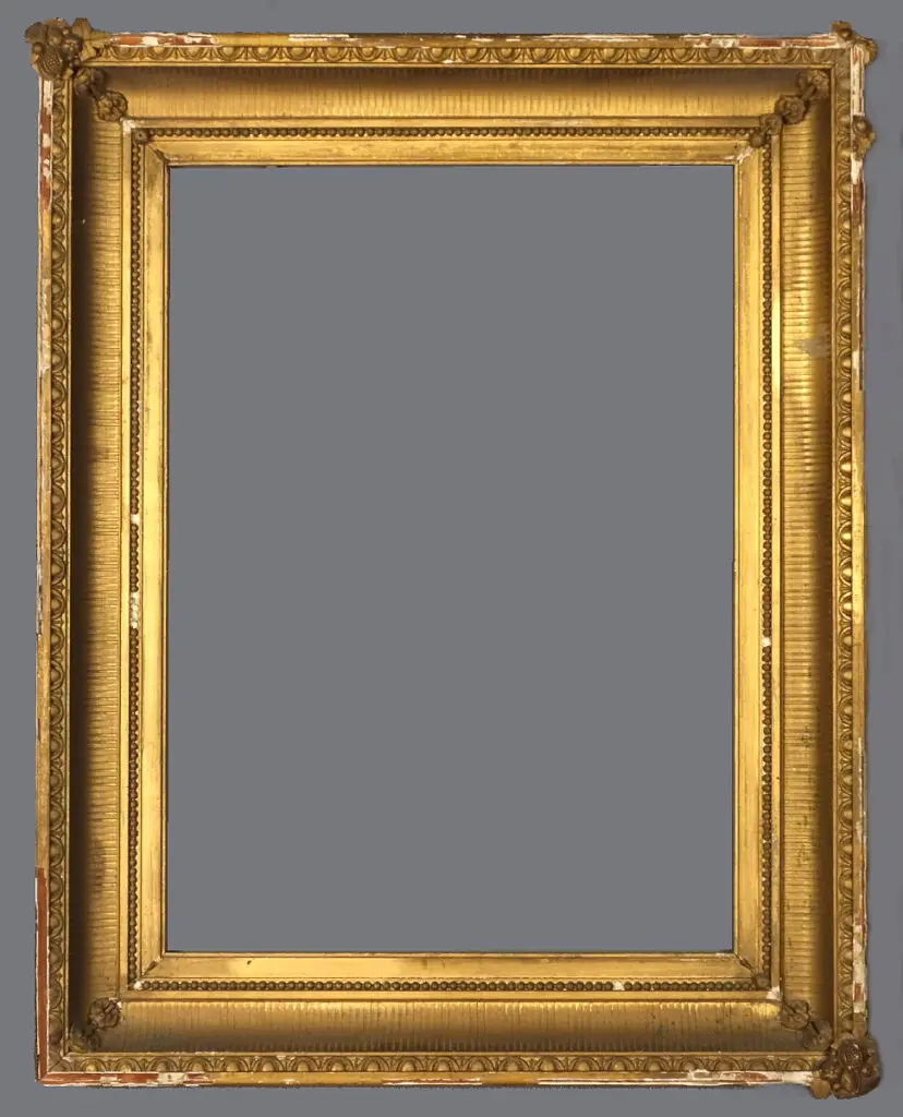 A picture frame with a gray background