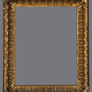 A gold frame with a gray background