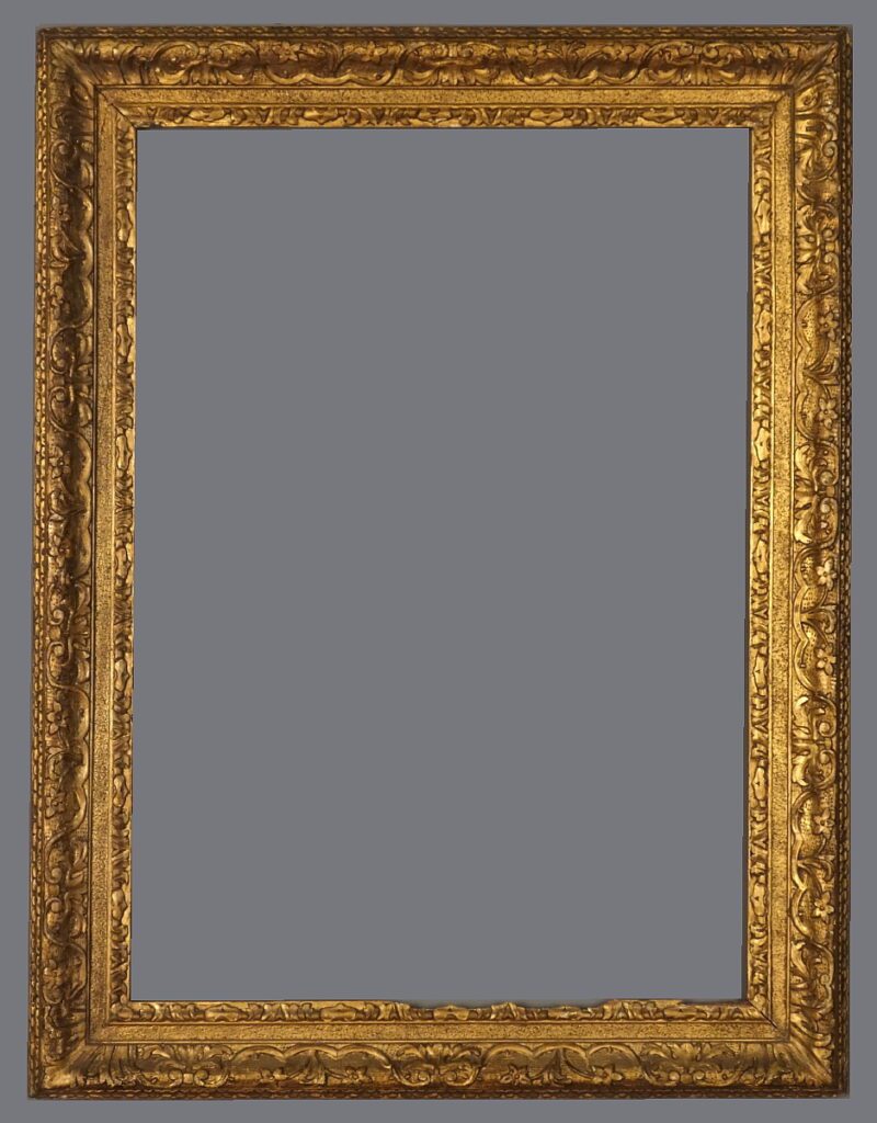 A picture frame with a gold leaf finish.