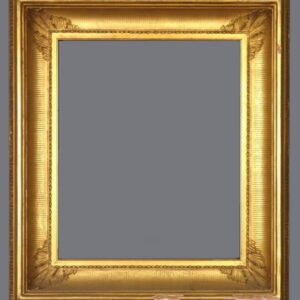 A gold frame with gray background