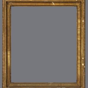 A gold frame with gray background