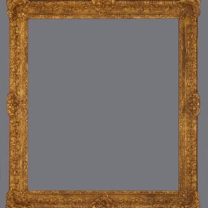 A picture frame with a gray background.