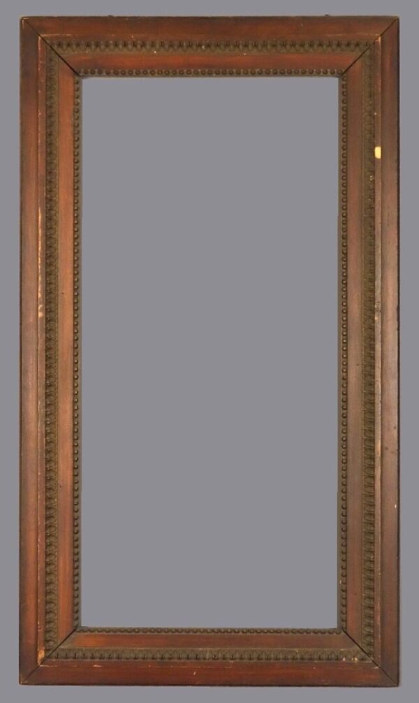 A picture frame with a gold trim around the edges.