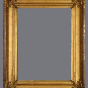 A picture frame with a gray background.