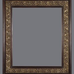 A picture frame with gold leaf on the front of it.