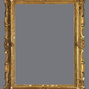 A gold frame with a gray background