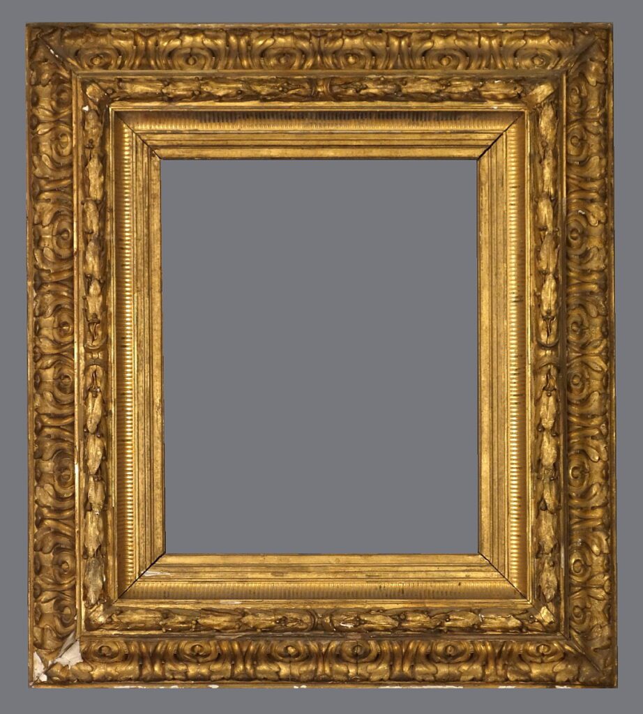 A picture frame with a gray background