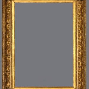 A gold frame with a gray background