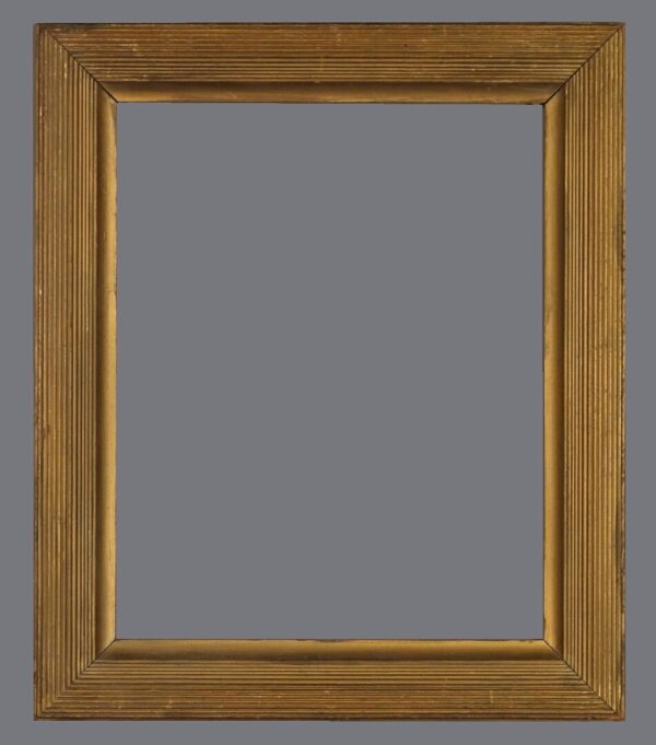 A picture frame with a gray background.