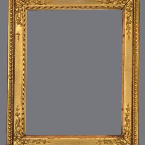 A gold frame with a gray background