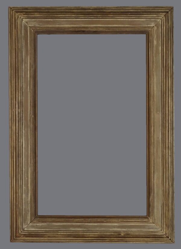 A picture frame with a gray background.