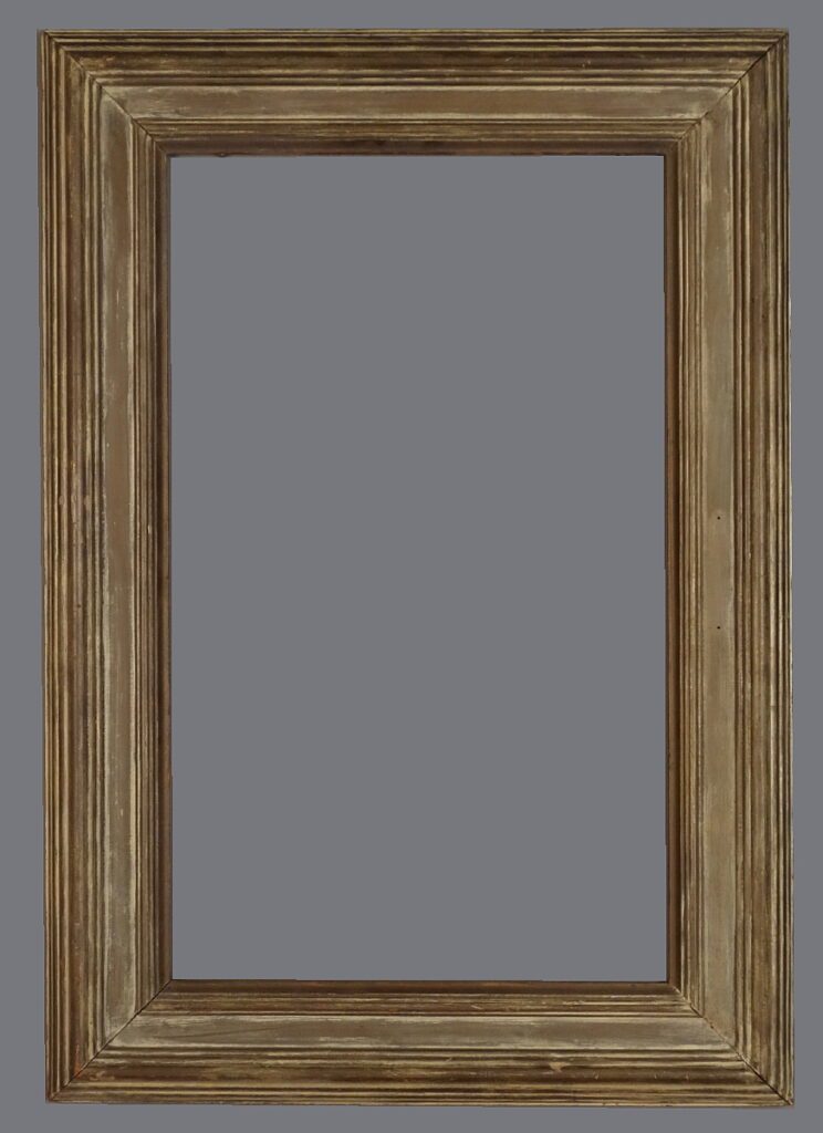 A picture frame with a gray background.