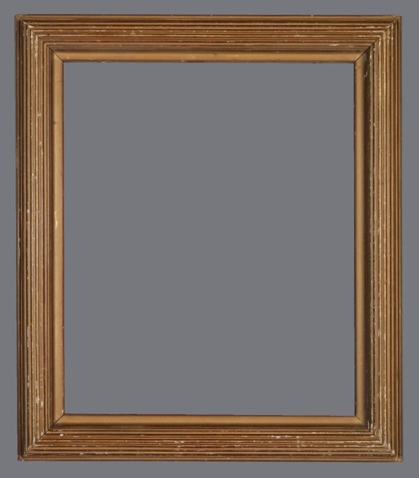 A picture frame with a gray background.