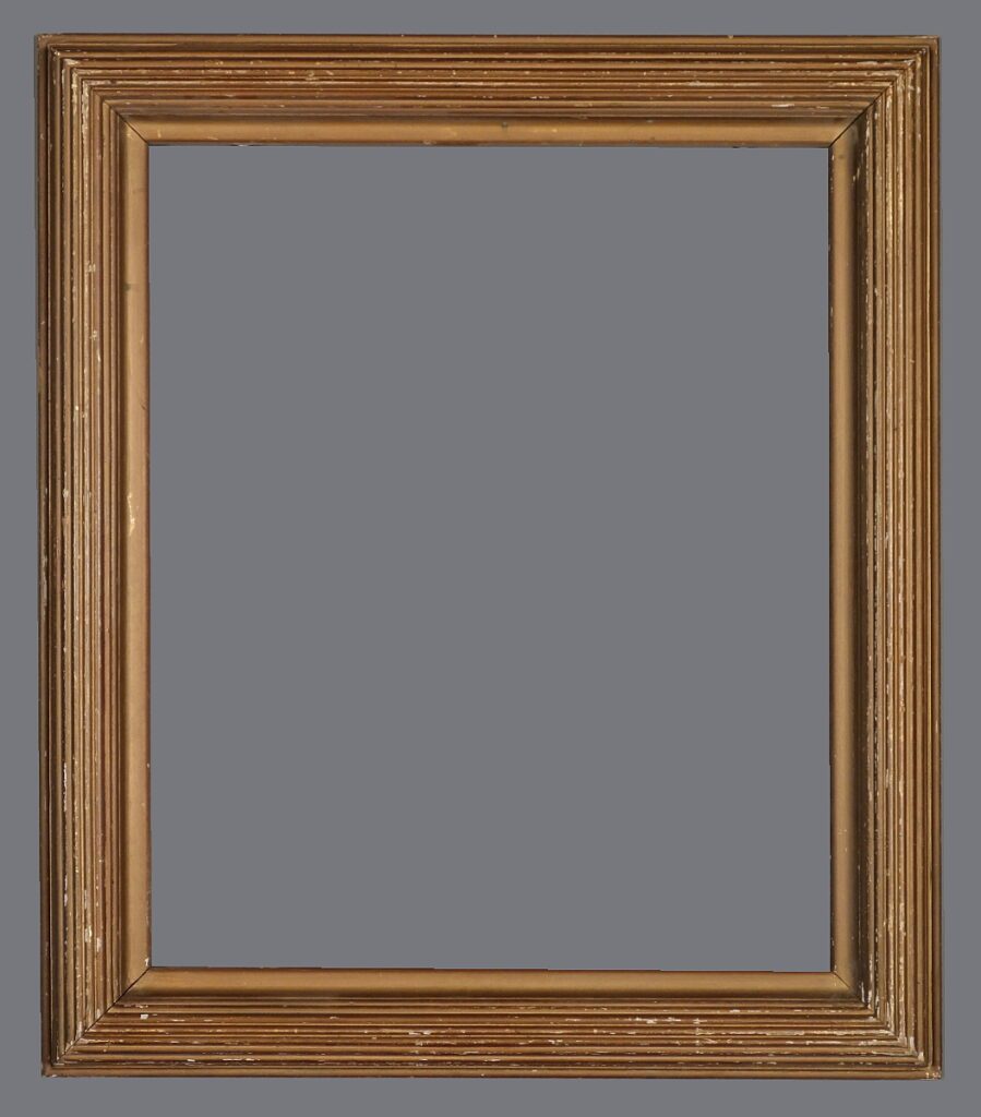 A picture frame with a gray background.