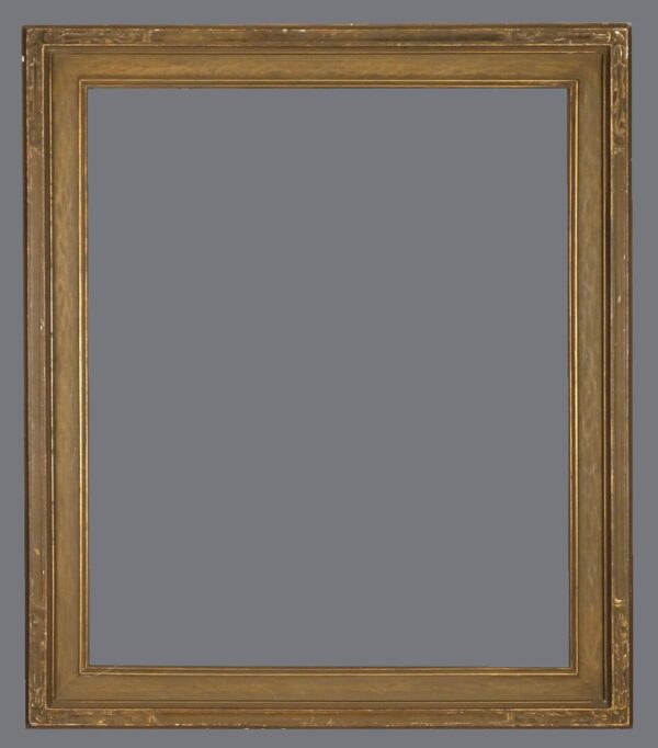 A picture frame with a gray background.