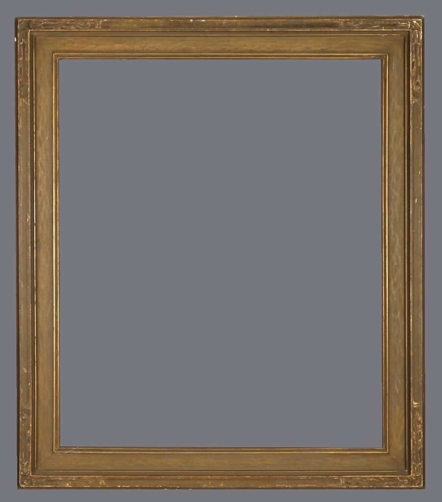 A picture frame with a gray background.