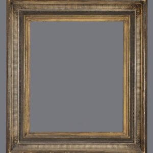 A picture frame with a gray background.