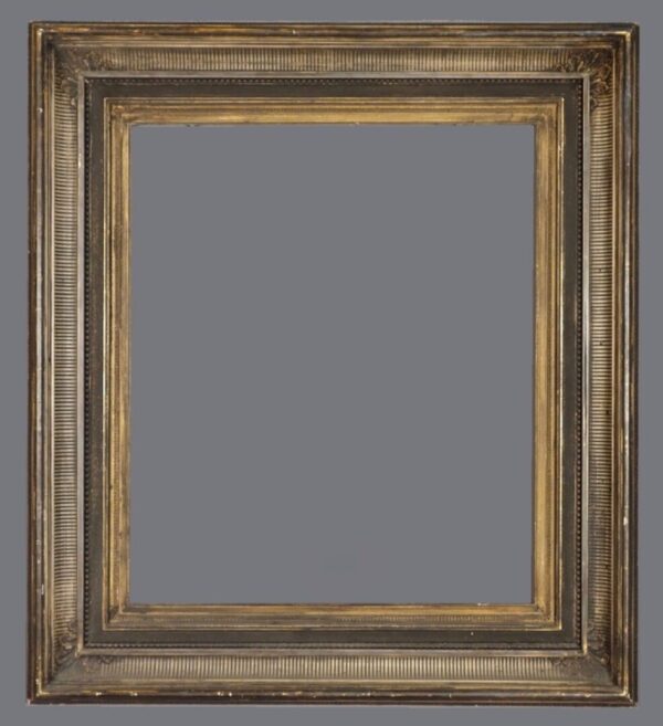 A picture frame with a gray background.