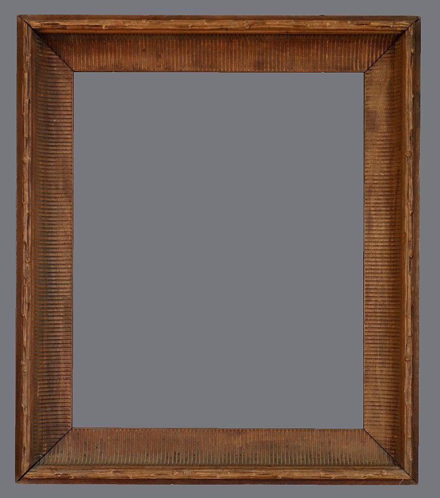 A picture frame with a gray background