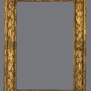 A picture frame with a gray background and some wood.