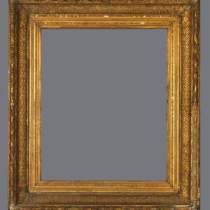 A picture frame with a gold leaf finish.