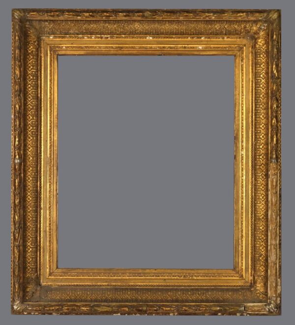 A picture frame with a gold leaf finish.