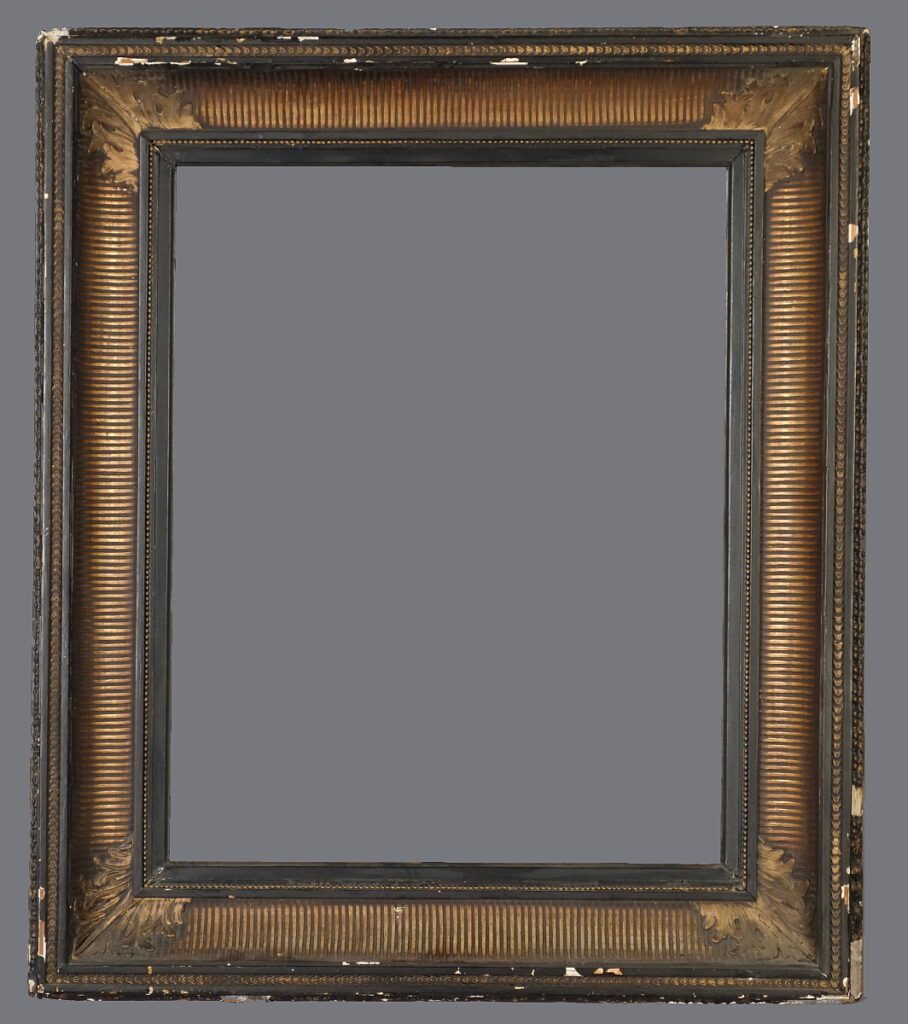 A picture frame with a gold leaf finish.