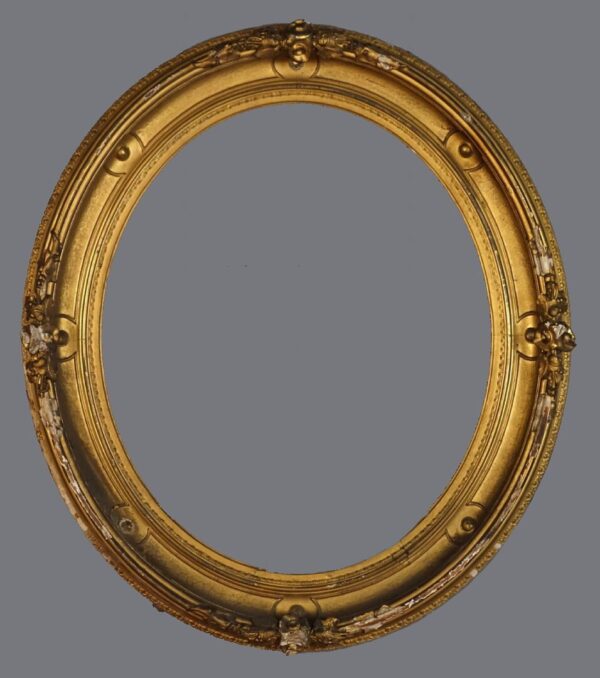 A gold frame with some designs on it