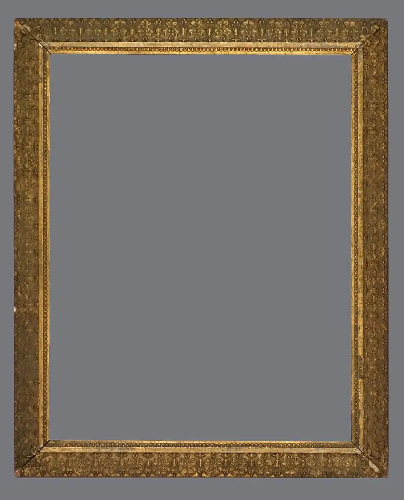 A picture frame with a gold leaf finish.