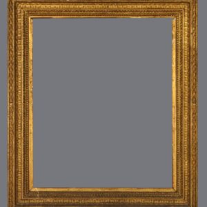 A gold frame with gray background