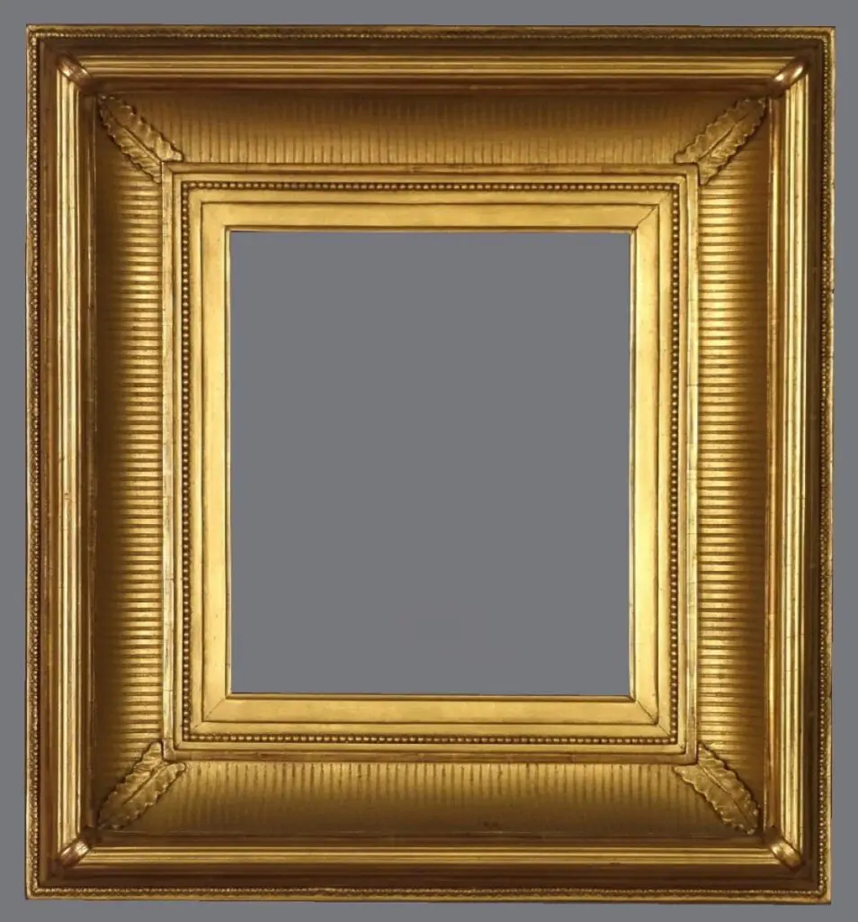 A picture frame with a gray background