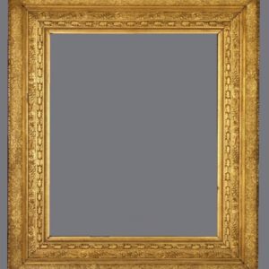 A gold frame with a gray background