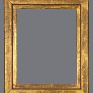 A gold frame with gray background