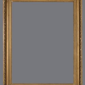 A gold frame with a gray background