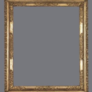 A gold frame with a gray background