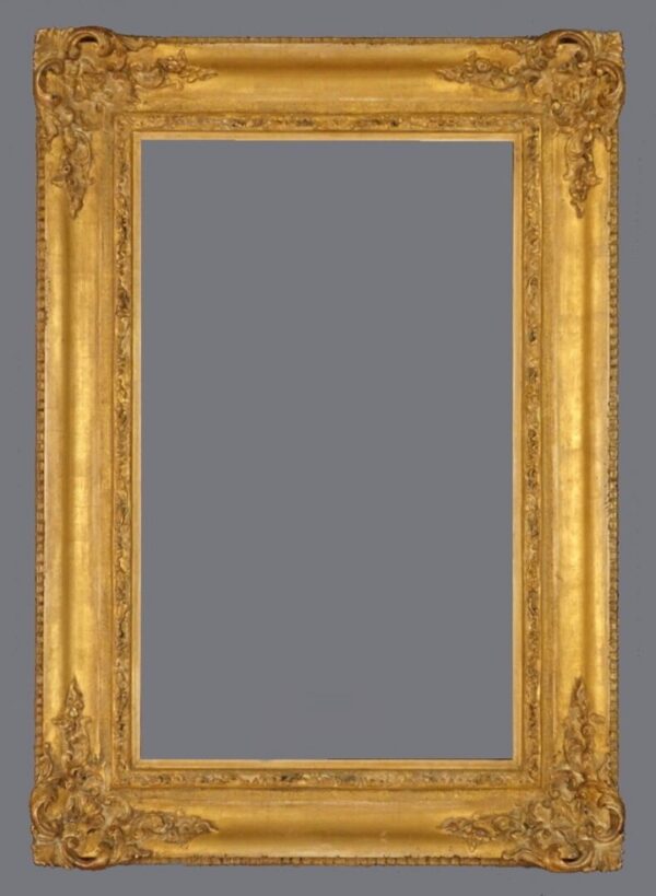 A picture frame with a gray background