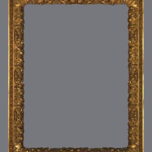 A gold frame with a gray background