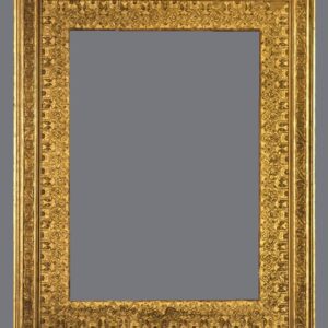 A gold frame with a gray background