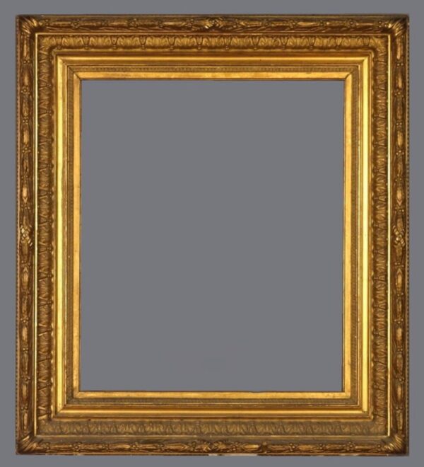 A picture frame with a gray background