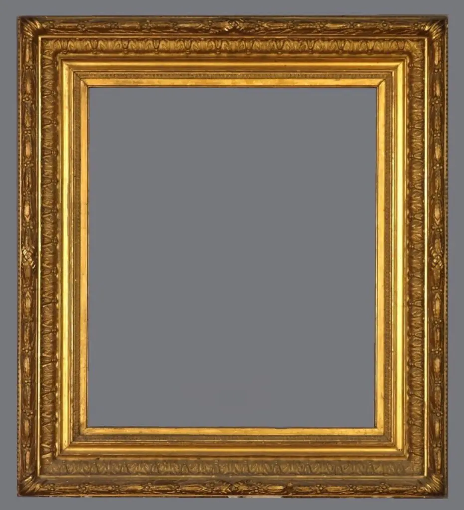 A picture frame with a gray background