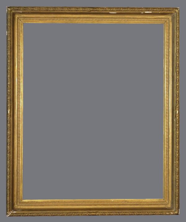 A picture frame with a gold leaf finish.