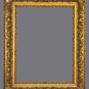 A gold frame with a gray background