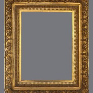 A gold frame with a gray background