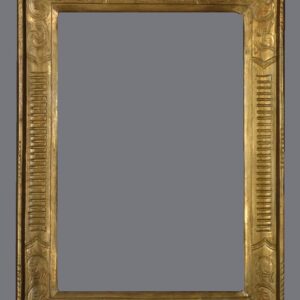 A gold frame with a gray background