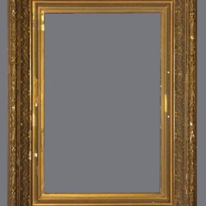 A gold frame with a gray background