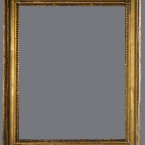 A gold frame with a gray background