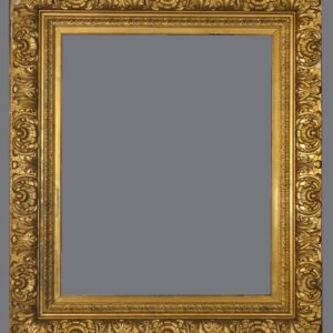 A gold frame with gray background