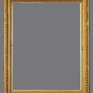 A gold frame with gray background